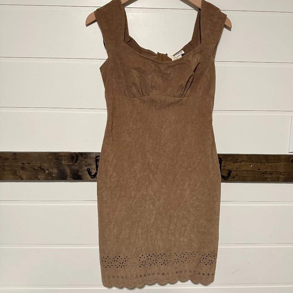 ✨ True Vintage Suede-Look Midi Dress | Made in USA | Romantic Boho ✨ Size M